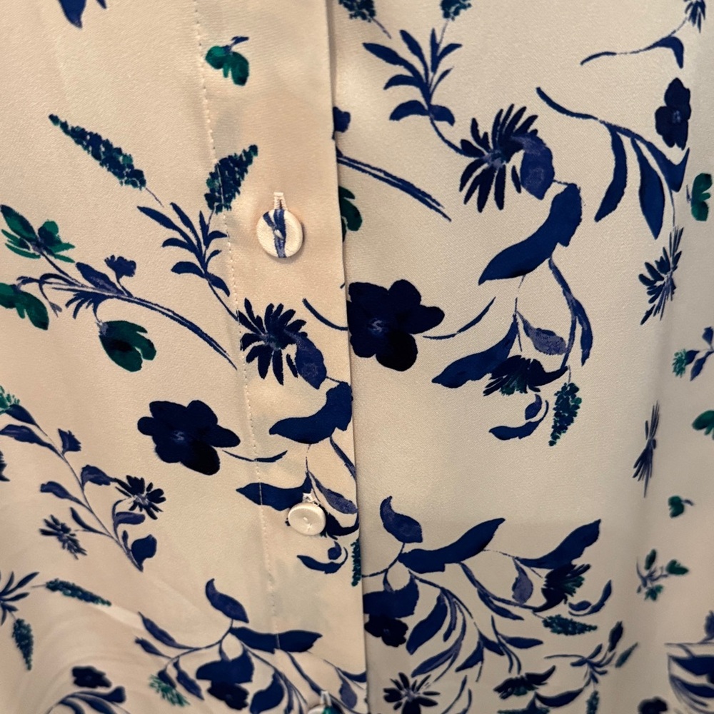 Favorite Daughter Cream Blouse with Navy & Green Floral Print - Picture 6 of 6
